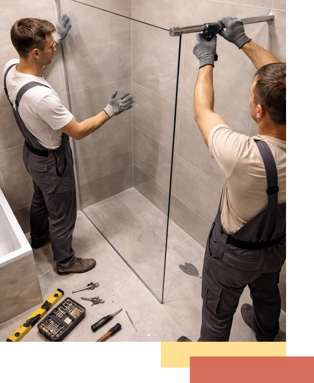 Стеклянные перегородки для душа в Мурманске — изготовление и монтаж