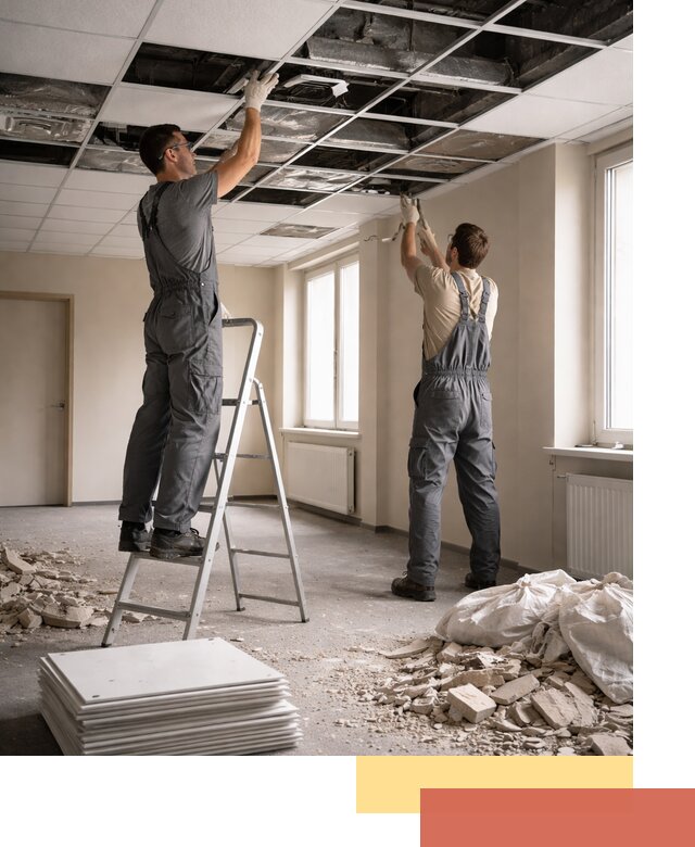 Демонтаж потолков Армстронг профессионально в Мурманске