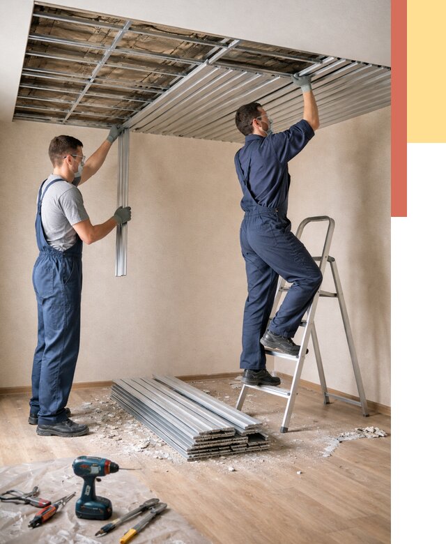 Демонтаж реечного потолка в Мурманске от 4627 руб. быстро и недорого | ОТДЕЛОЧНИК-Мрм