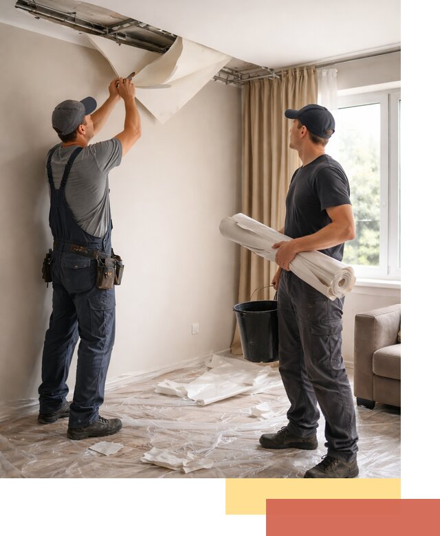 Демонтаж натяжного потолка в Мурманске быстро и аккуратно