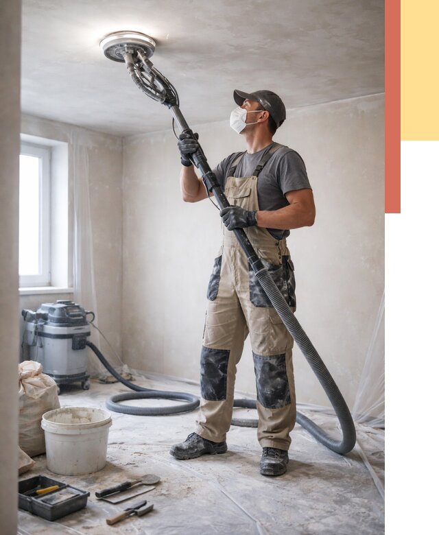 Шлифовка потолка в Мурманске от 3599 руб. — услуги шлифования потолка | ОТДЕЛОЧНИК-Мрм