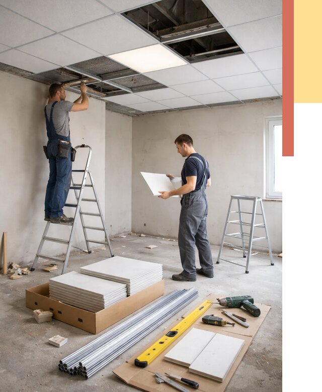 Монтаж потолка армстронг в Мурманске от 4627 руб/м2 — быстрая установка под ключ | ОТДЕЛОЧНИК-Мрм