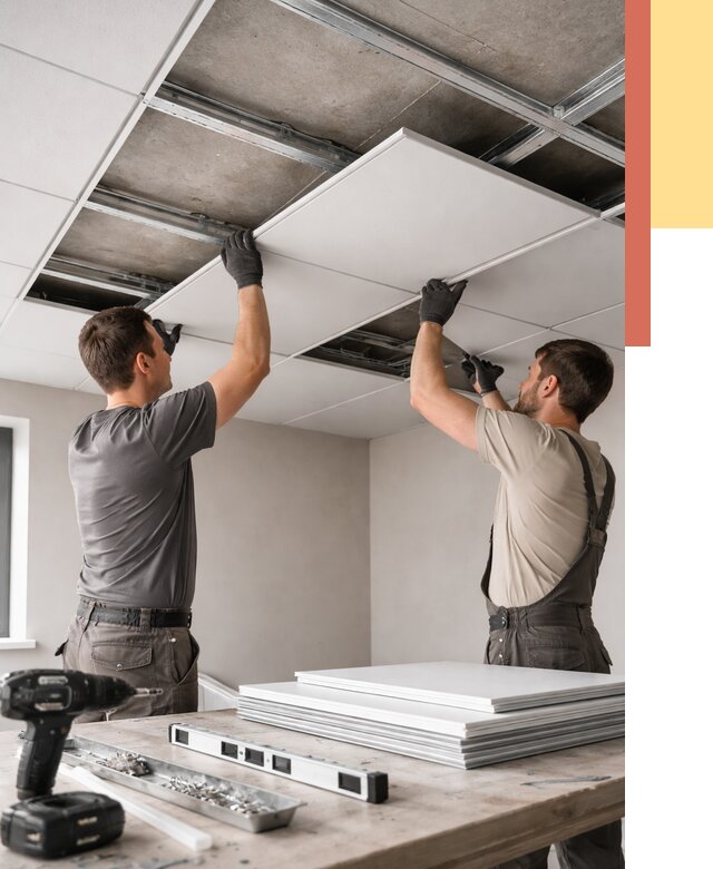 Монтаж кассетного потолка в Мурманске от 4627 руб/м2 — установка и сборка | ОТДЕЛОЧНИК-Мрм