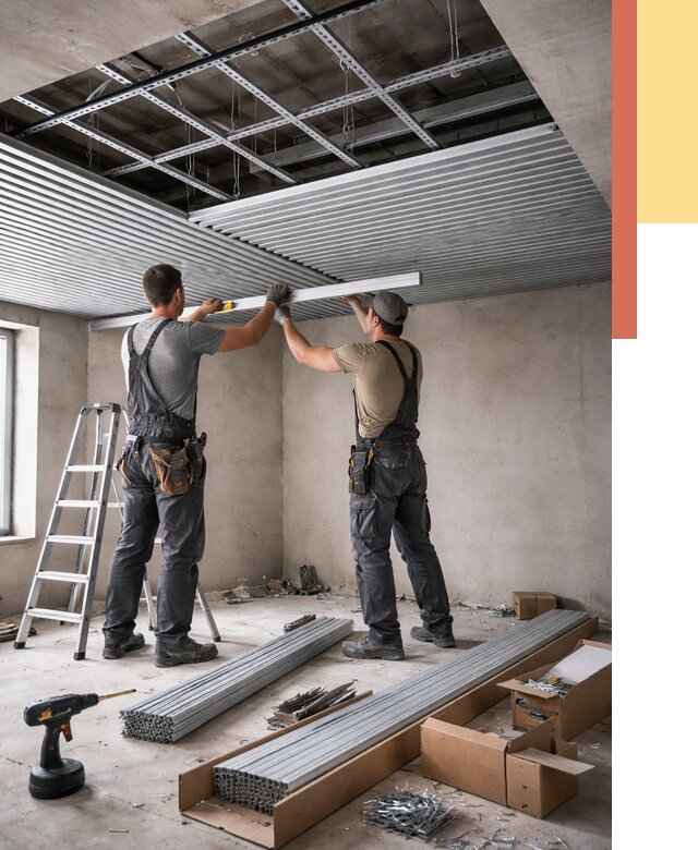 Монтаж реечного потолка в Мурманске от 4627 руб. под ключ | ОТДЕЛОЧНИК-Мрм