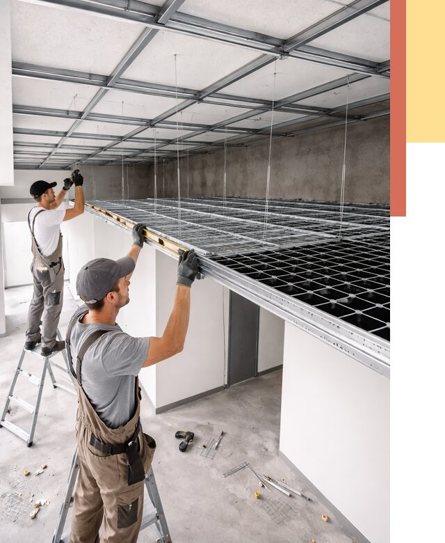 Монтаж потолка грильято в Мурманске от 463 руб./м² — быстрая сборка под ключ | ОТДЕЛОЧНИК-Мрм