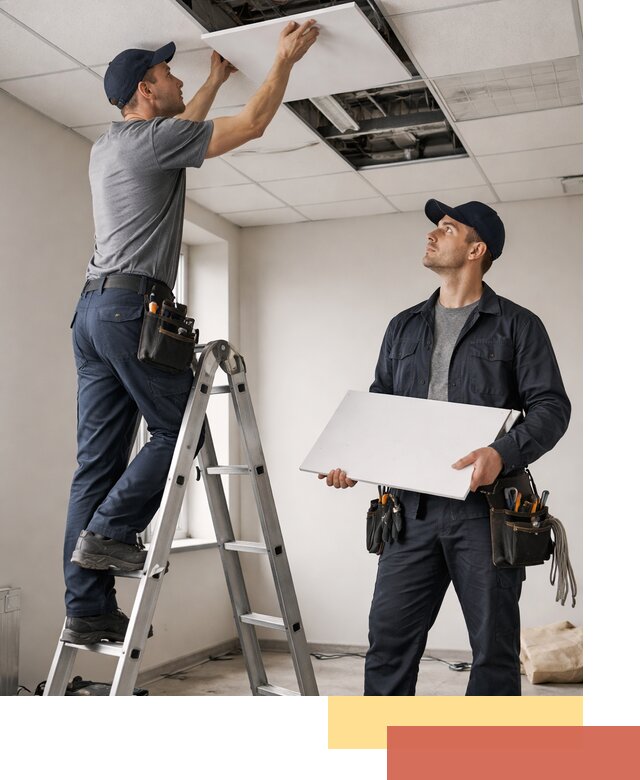 Обслуживание подвесного потолка в Мурманске — ремонт и чистка