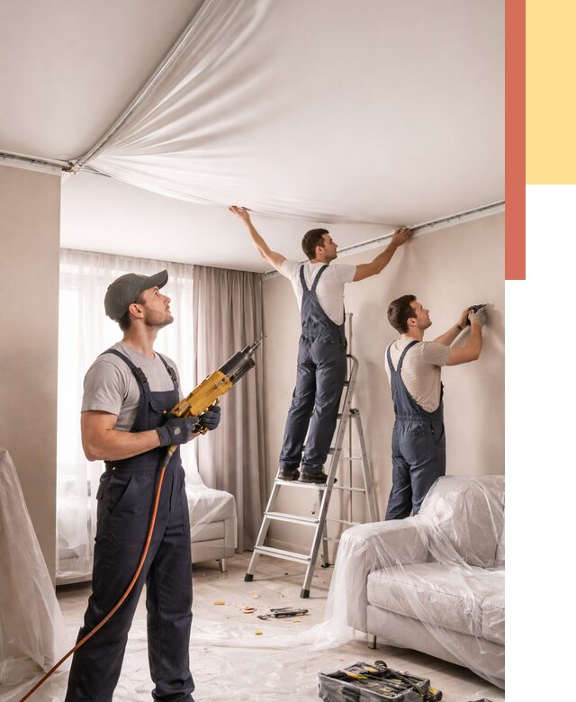 Установка натяжного потолка в Мурманске от 4627 руб. | Быстро и недорого — ОТДЕЛОЧНИК-Мрм