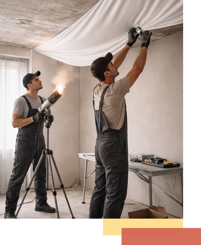 Установка натяжного потолка под ключ в Мурманске