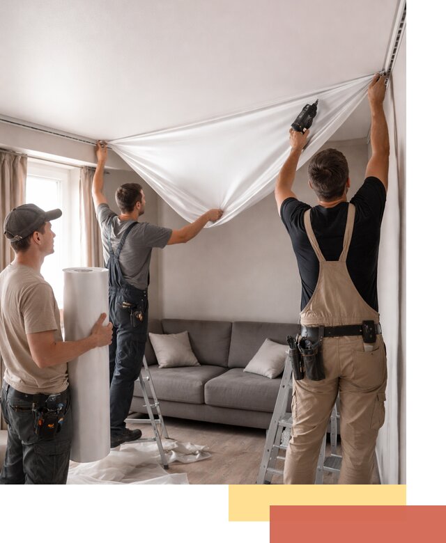 Монтаж сатинового натяжного потолка в Мурманске качественно и быстро