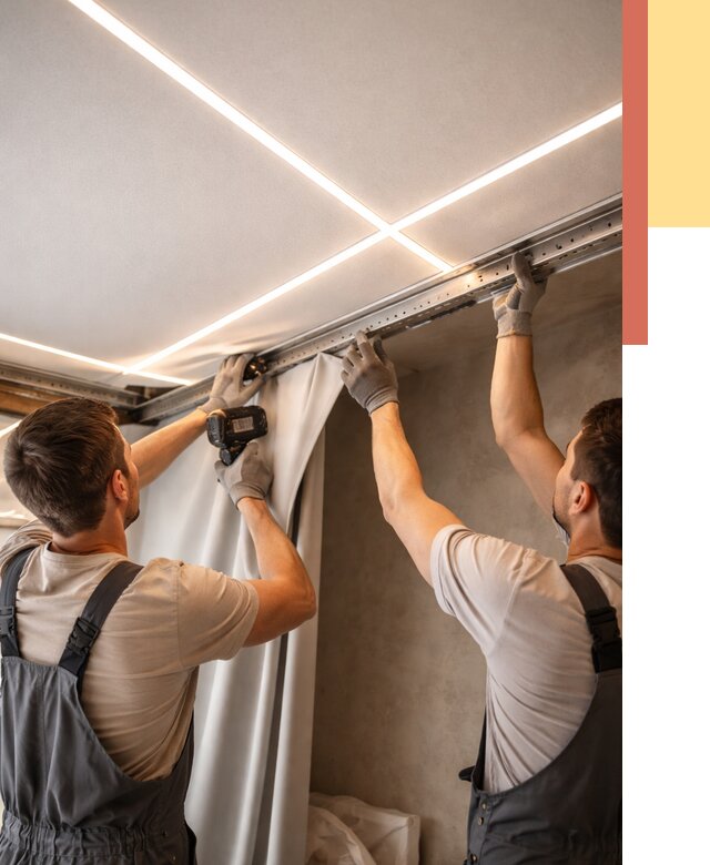 Монтаж натяжного потолка со световыми линиями в Мурманске от 1234 руб. | ОТДЕЛОЧНИК-Мрм