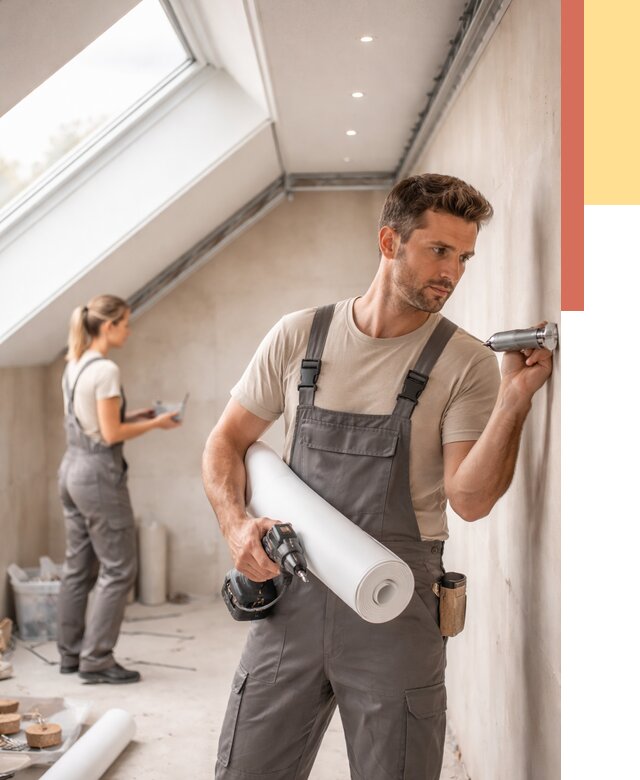 Монтаж натяжного потолка на мансарде в Мурманске от 3599 руб. | ОТДЕЛОЧНИК-Мрм