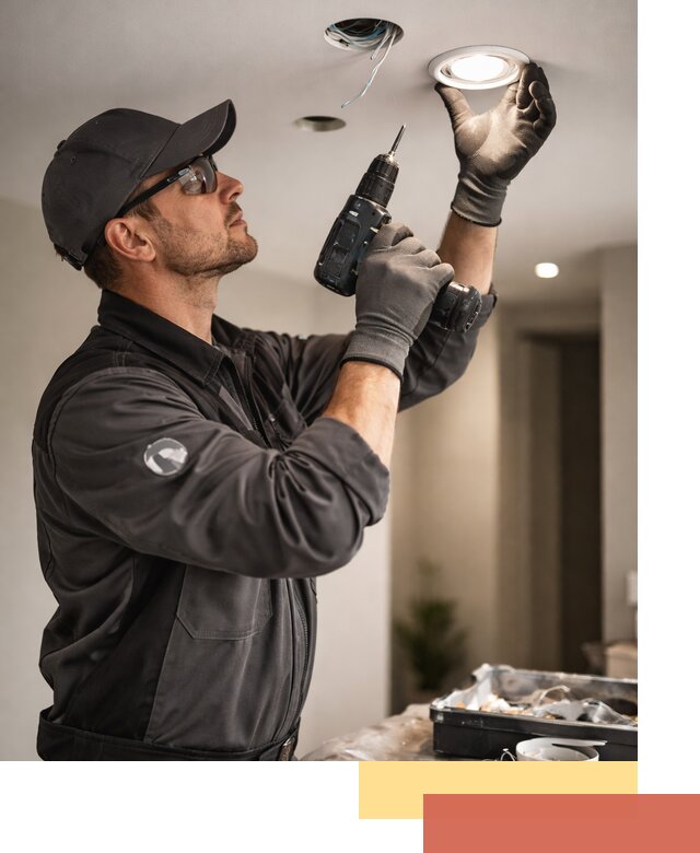 Установка точечных светильников в натяжной потолок в Мурманске