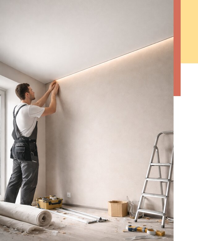 Теневые натяжные потолки в Мурманске от 8431 руб. под ключ | ОТДЕЛОЧНИК-Мрм