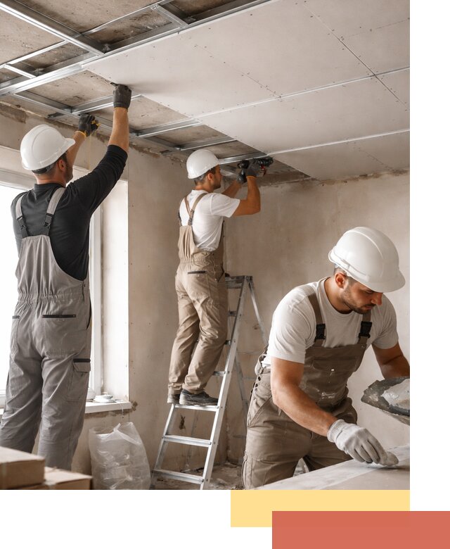 Одноуровневый потолок из гипсокартона в Мурманске — монтаж и отделка