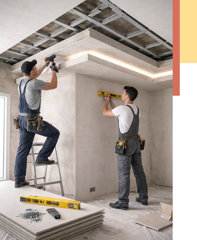 Двухуровневый потолок из гипсокартона в Мурманске от 1491 руб. под ключ | ОТДЕЛОЧНИК-Мрм