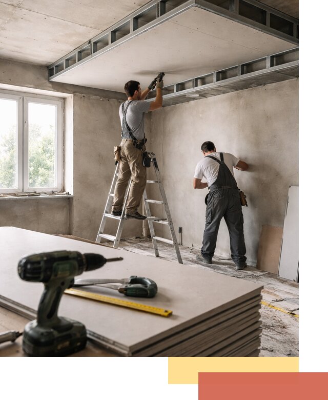 Двухуровневый потолок из гипсокартона в Мурманске