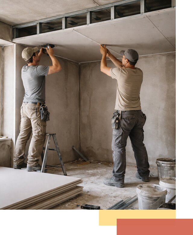 Короб из гипсокартона на потолке под ключ в Мурманске