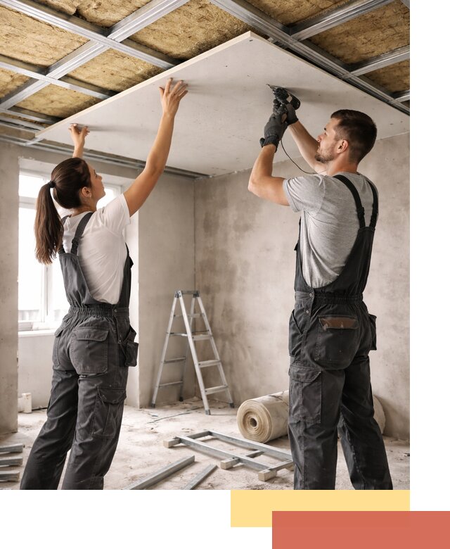 Звукоизоляция потолка из ГКЛ в Мурманске профессионально и надежно