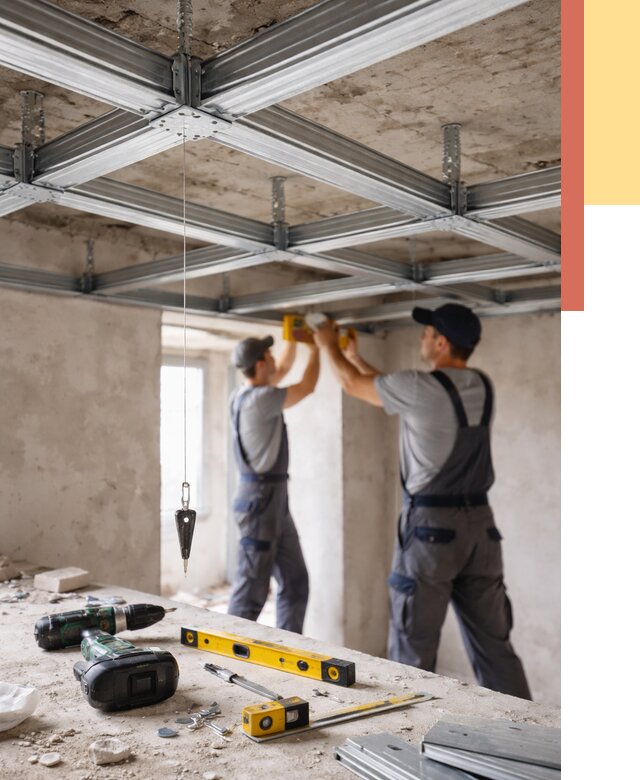 Монтаж каркаса потолка из профиля в Мурманске от 4627 руб. — услуги ОТДЕЛОЧНИК-Мрм