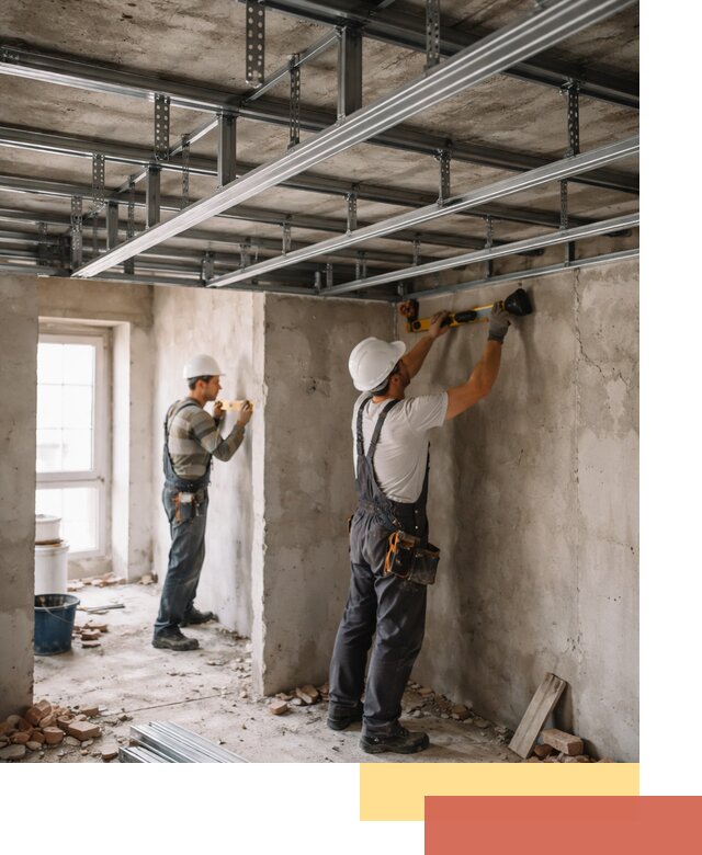 Монтаж каркаса потолка из профильного профиля в Мурманске