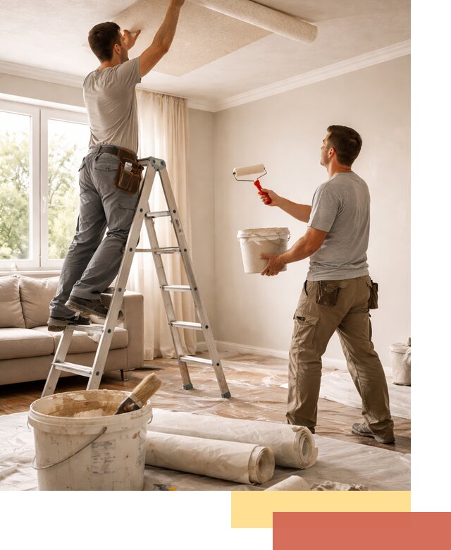 Поклейка обоев на потолок в Мурманске — качественно и быстро