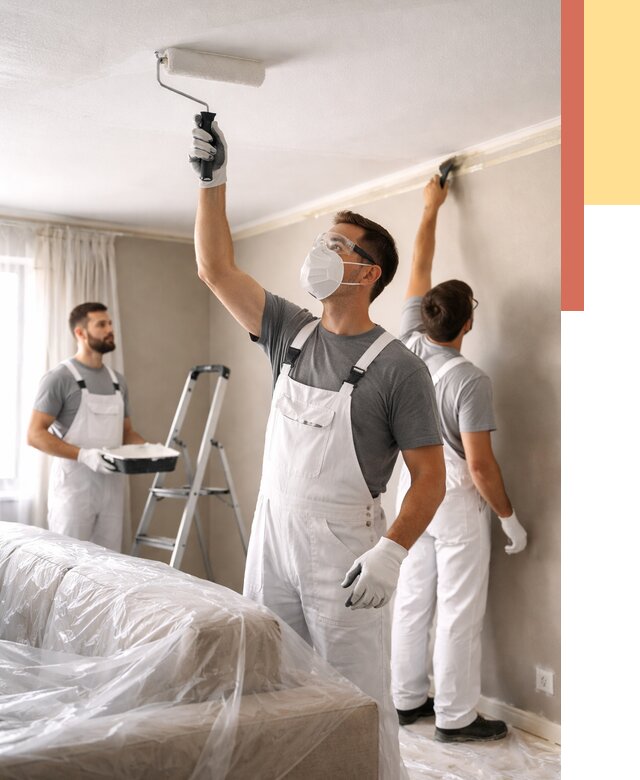 Покраска потолка водоэмельсионной краской в Мурманске от 2262 руб/м² — услуги под ключ | ОТДЕЛОЧНИК-Мрм