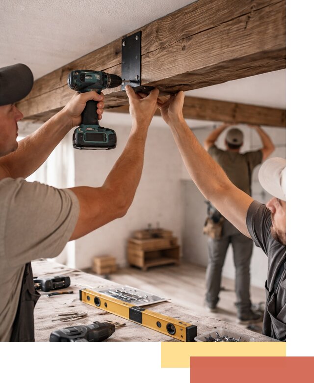 Монтаж декоративных потолочных балок в Мурманске