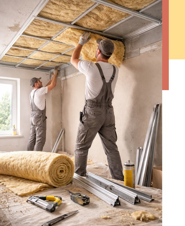 Утепление потолка в Мурманске от 7403 руб/м2 — недорого, быстро, под ключ | ОТДЕЛОЧНИК-Мрм