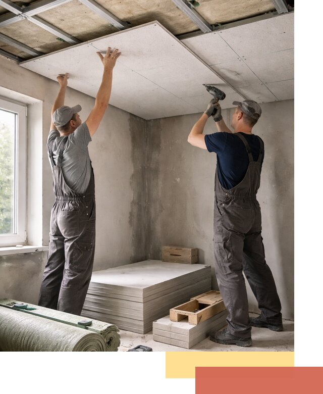 Шумоизоляция потолка панелями ЗИПС в Мурманске